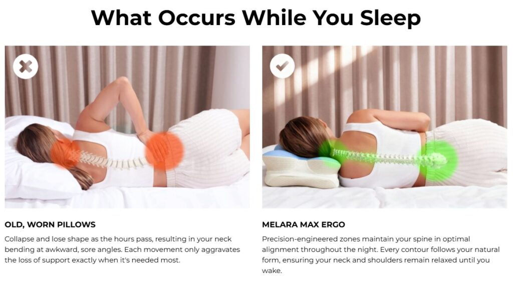 Melara Max &mdash; Wake Up Without Neck Pain | Ergonomic Sleep Pillow